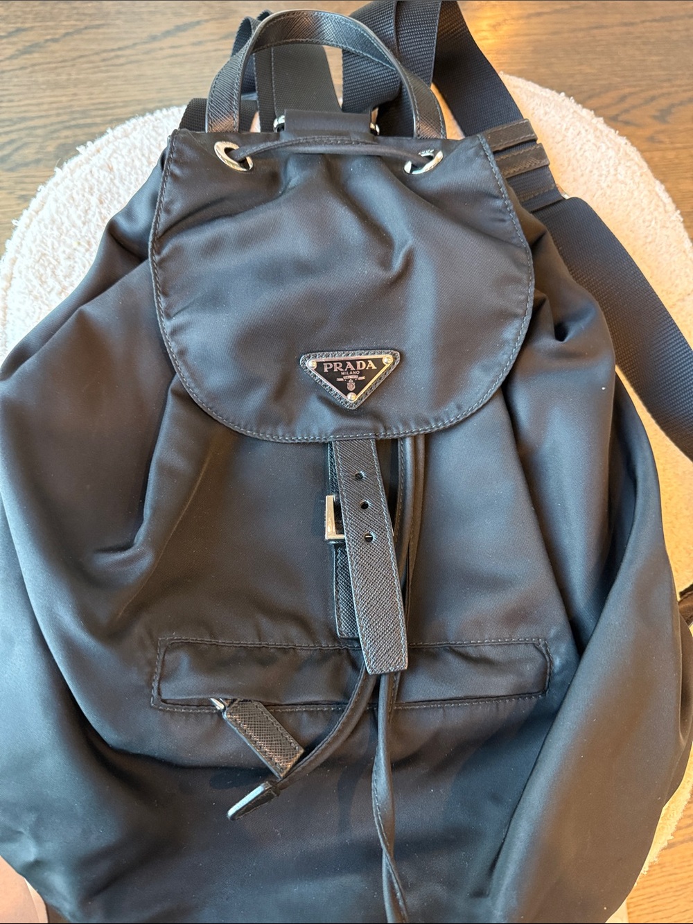 Prada Tessuto Nylon Backpack Black Backpack with Top Handle EUC - Picture 5 of 17